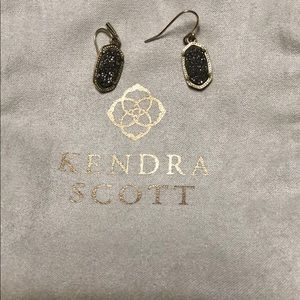 Mini druzy gold carbon gray Kendra Scott earrings